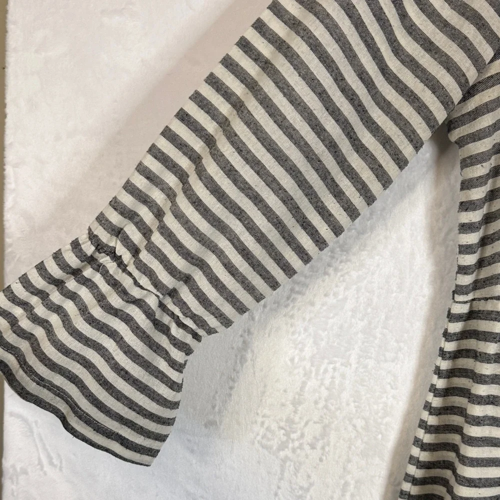 POL Striped Black and Grey Tunic Medium